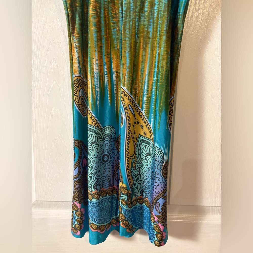 Boho Teal and Multicolor Sun Dress by Lagaci - Picture 6 of 8